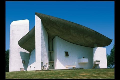Le Corbusier’s Ronchamp chapel in France was completed in 1955